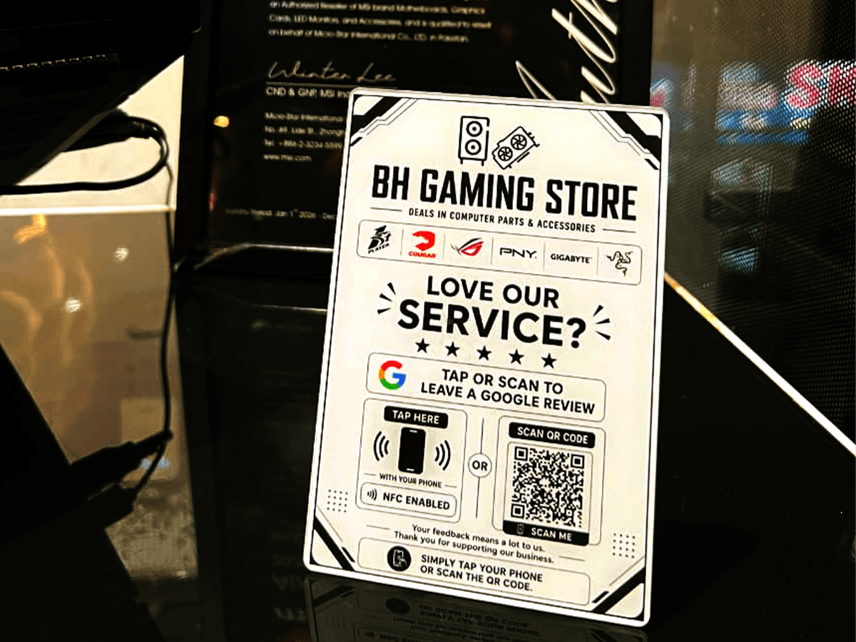 BH Gaming Store Google Review Card created by BizUp